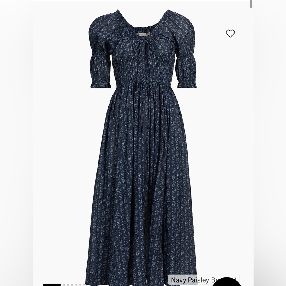Doen Navy Paisley Long Sleeve Dress